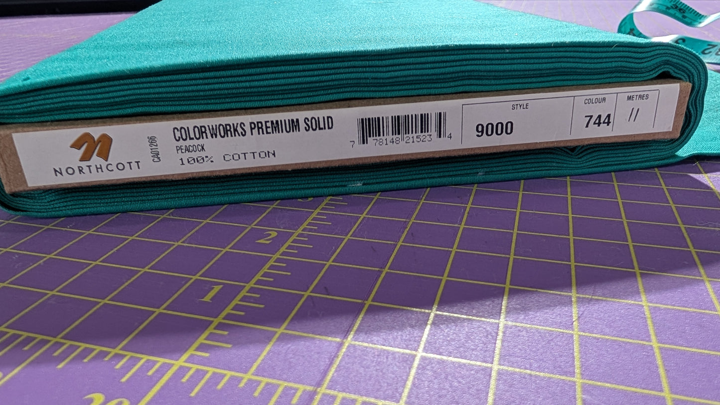Northcott Color Works Premium Solid Peacock / Meter