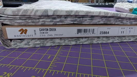 Northcott Canyon Creek Cream Grey Zig Zag / Meter