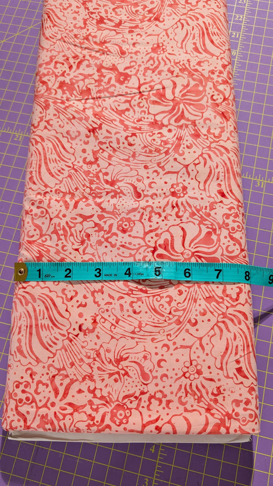 Banyan Batiks Coral and Cream / Meter